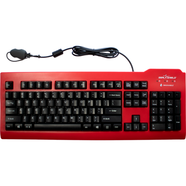 Seal Clean™ Waterproof Red Keyboard w/Key Lock - SSRKSV207 r4