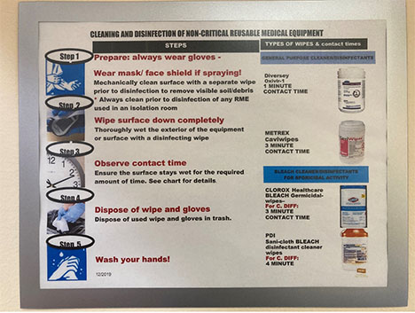 Cleveland VA Medical Center's Disinfection Sign