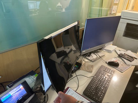 Privacy Screen blocking out sensitive information on a computer monitor