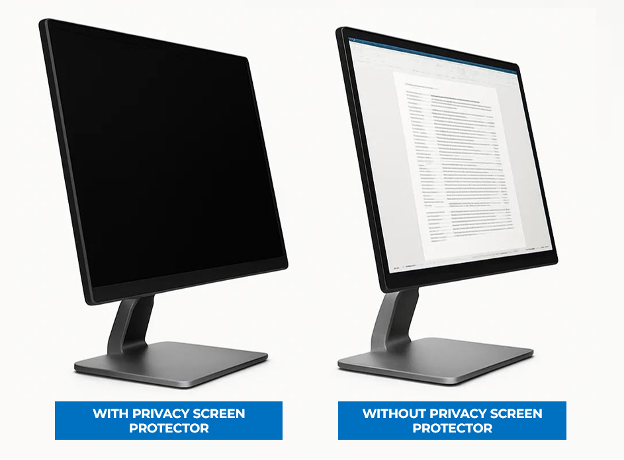 A computer screen cover for privacy solution limiting screen data at 30 degree angle